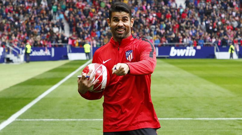 Atletico Madrid`s Diego Costa, seen during a training session following his welcoming ceremony at the Wanda Metropolitan Stadium in Madrid, on December 31, 2017 (Courtesy: Twitter)
