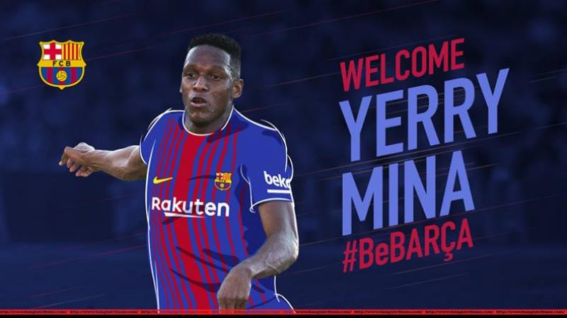 Yerry Mina now in Barcelona (Photo is Taken from FC Barcelona Official Website)