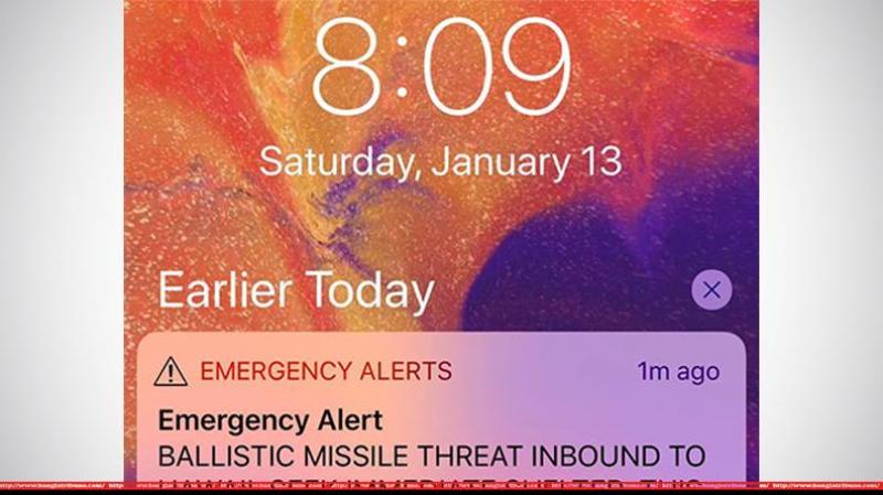 A screen shot from a mobile phone of the alert text message sent to all Hawaiian citizens on Jan 13, 2018. (Photo: Reuters)