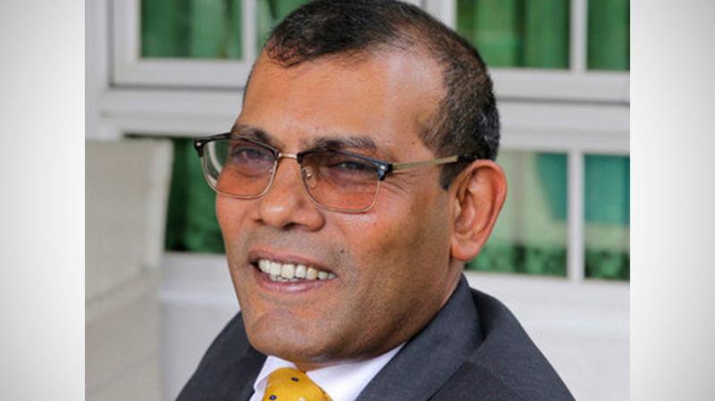 Former Maldives President Mohamed Nasheed smiles during an interview in Sri Lanka on Feb 2, 2018 (Photo: AP)