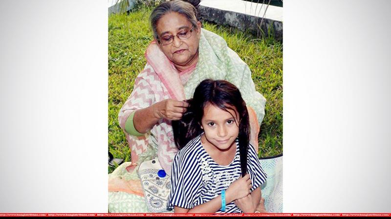 Prime Minister Sheikh Hasina was with her grand-niece Lila (Photo: Focus Bangla)