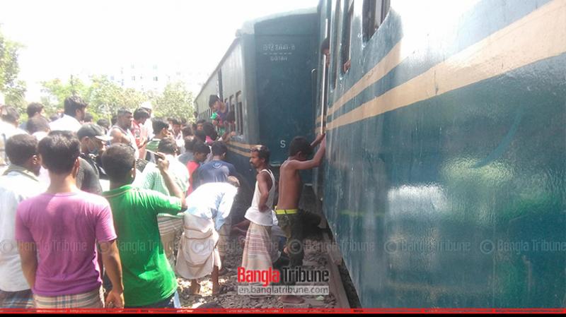 The railway police said three carriages of the Dhaka-bound train from Jamalpur derailed as it was switching tracks soon after crossing the Tongi Railway Junction.