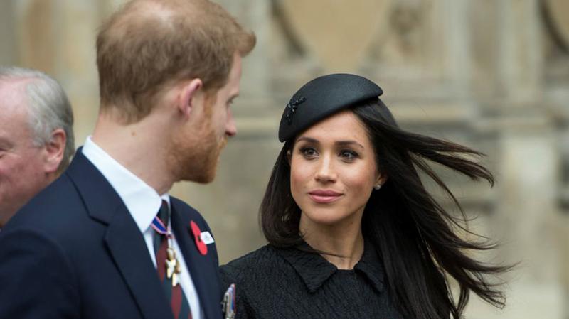Britain`s Prince Harry and his fiancee Meghan Markle at a Service of Thanksgiving and Commemoration on ANZAC Day at Westminster Abbey in London, Britain, April 25, 2018. REUTERS