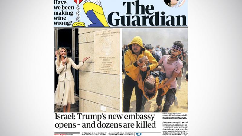 Front page of The Guardian on May 15, 2018.