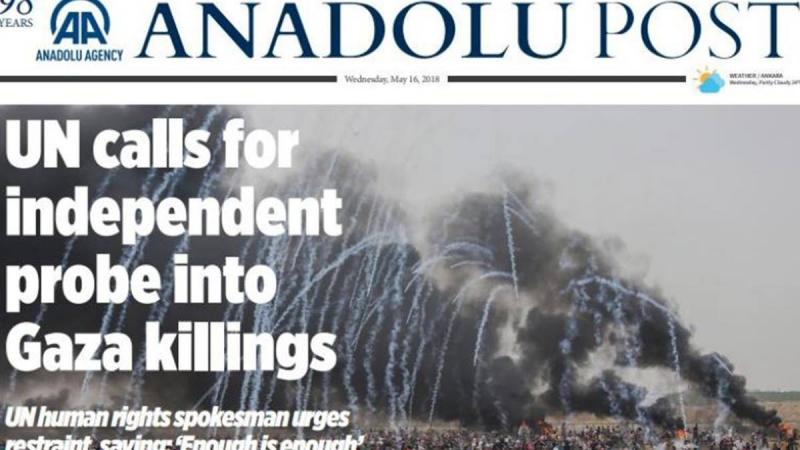 Front Page of Anadolu Post, May 18, 2018