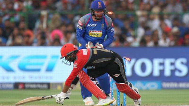 Parthiv Patel loses his balance to be stumped by Heinrich Klaasen. BCCI