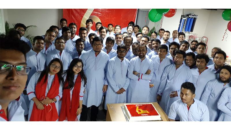 Officials of Kona Software Lab Ltd celebrating sixth anniversary of the company