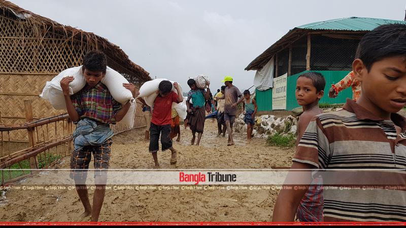 Nearly 200 Rohingya homes damaged in rain.
