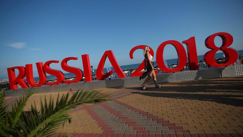 World Cup - Sochi, Russia - June 12, 2018 General view of a World Cup sign in Sochi REUTERS