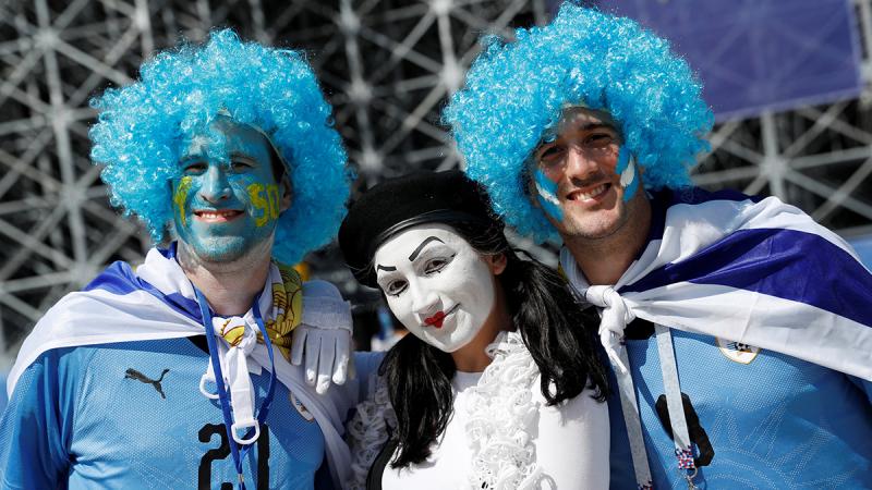 Fans outside the stadium before the match between Egypt vs Uruguay at Ekaterinburg Arena, Yekaterinburg, Russia on June 15, 2018  . REUTERS