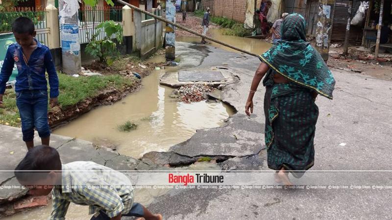 Parts of Moulvibazar town and three union councils near it have left over 50,000 people marooned,