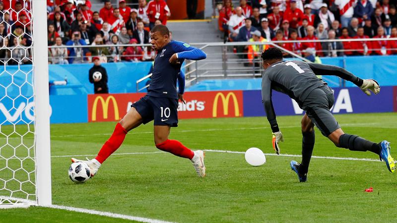 The 19-year-old Mbappe tapped in after Olivier Giroud`s shot looped over goalkeeper Pedro Gallese when it took a deflection off a defender in the 34th minute of a high-intensity match. REUTERS