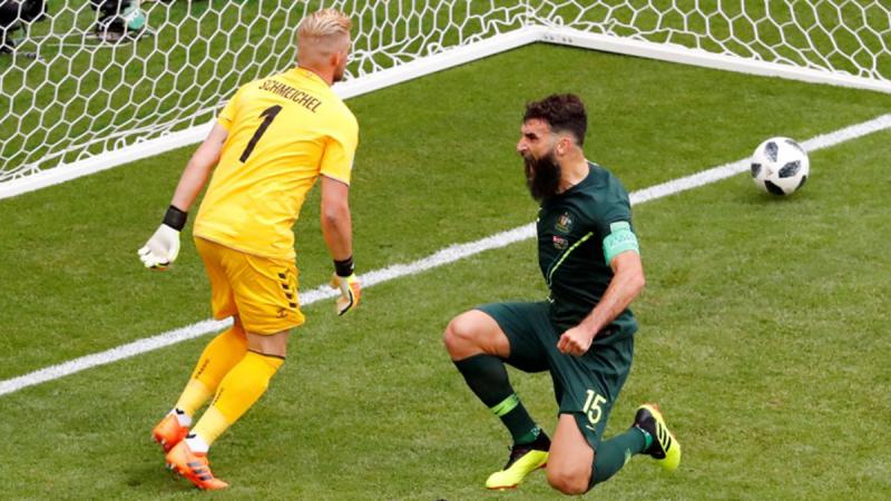 Australia captain Mile Jedinak celebrates after scoring in the 38-minute penalty. REUTERS