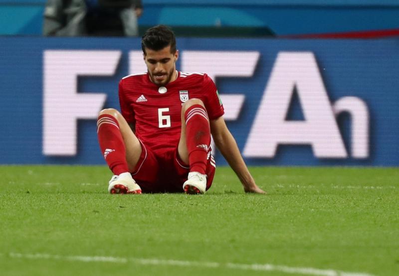 Iran's Saeid Ezatolahi looks dejected after the Group B match aganist Spain in Kazan Arena, Kazan, Russia on June 20, 2018  REUTERS