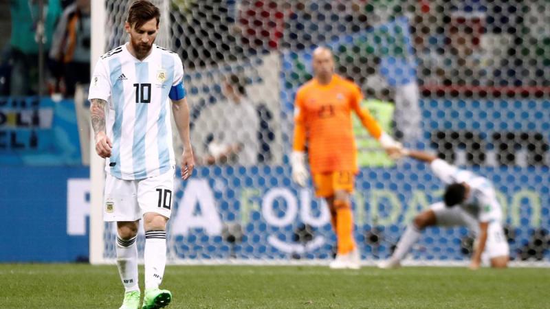 Argentina`s Lionel Messi looks dejected at Nizhny Novgorod Stadium, Nizhny Novgorod, Russia on June 21, 2018. REUTERS