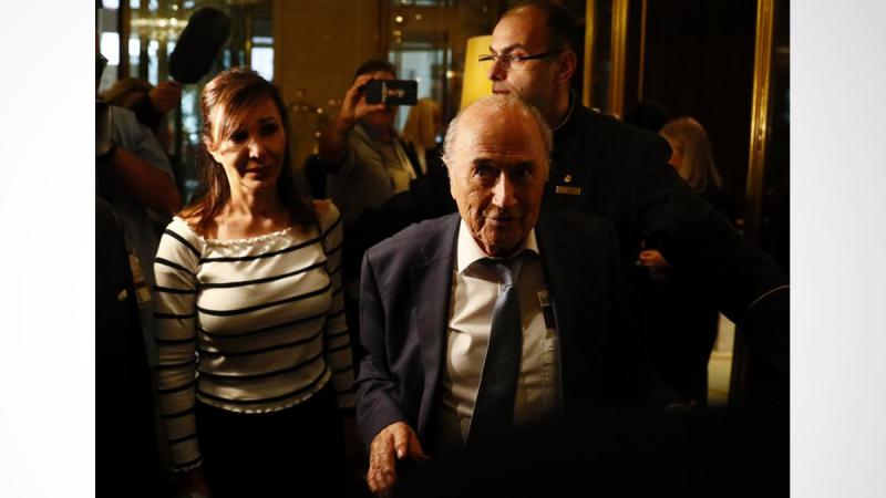 Former FIFA President Sepp Blatter walks in the hotel in Moscow, Russia June 20, 2018. REUTERS
