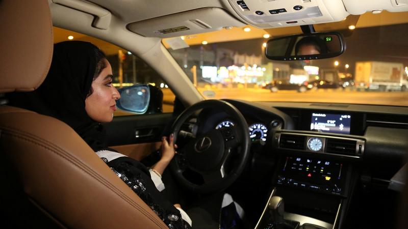 Majdooleen, who is among the first Saudi women allowed to drive in Saudi Arabia drives her car in her neighbourhood in Riyadh, Saudi Arabia June 24, 2018. REUTERS