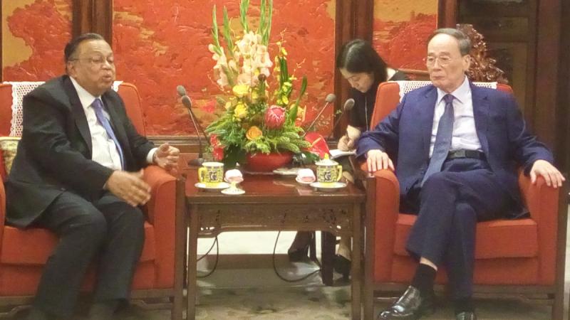 Foreign Minister AH Mahmood Ali holds the bilateral talks with his Chinese counterpart Wang Yi at Beijing on Friday