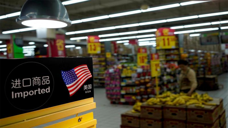 Imports from the U.S. are seen at a supermarket in Shanghai, China Apr 3, 2018. REUTERS
