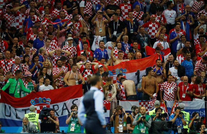 World Cup - Semi Final - Croatia v England - Luzhniki Stadium, Moscow, Russia - July 11, 2018  Croatia fans   REUTERS