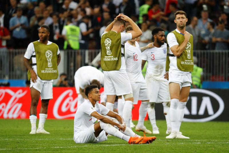 World Cup - Semi Final - Croatia v England - Luzhniki Stadium, Moscow, Russia - July 11, 2018  England`s Jesse Lingard looks dejected after the match    REUTERS