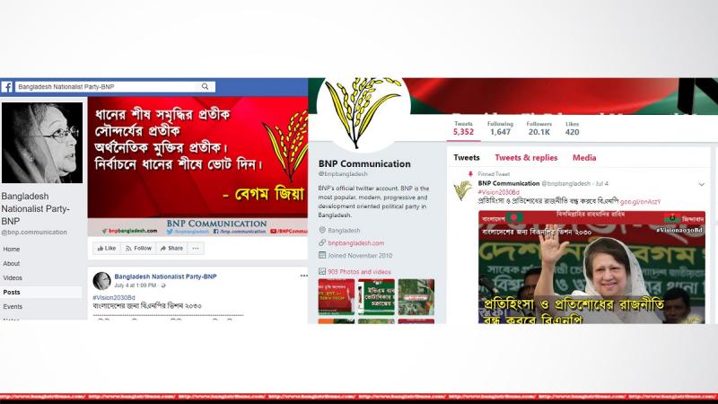 Screenshot of BNP’ social media accounts`