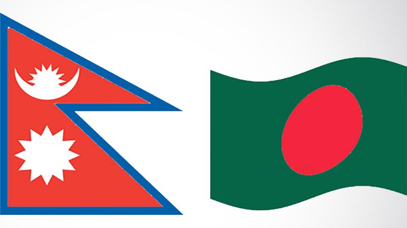 Flags of Bangladesh (right) and Nepal
