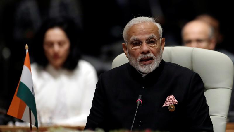 Indian Prime Minister Narendra Modi speaks during the BRICS Summit in Johannesburg, South Africa, Jul 26, 2018. REUTERS