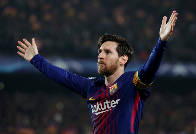 Barcelona’s Lionel Messi celebrates scoring their third goal against Chelsea at Camp Nou, Barcelona on March 14, 2018 REUTERS FILE PHOTO