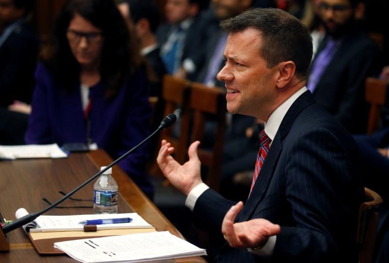 FBI Deputy Assistant Director Peter Strzok testifies before the House Committees on Judiciary and Oversight and Government Reform joint hearing on `Oversight of FBI and DOJ Actions Surrounding the 2016 Election` in the Rayburn House Office Building in Washington, U.S., July 12, 2018. REUTERS