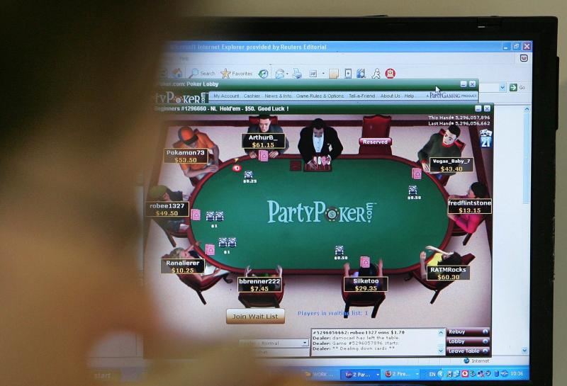 A computer screen displays an online gambling website, October 2, 2006. REUTERS FILE PHOTO