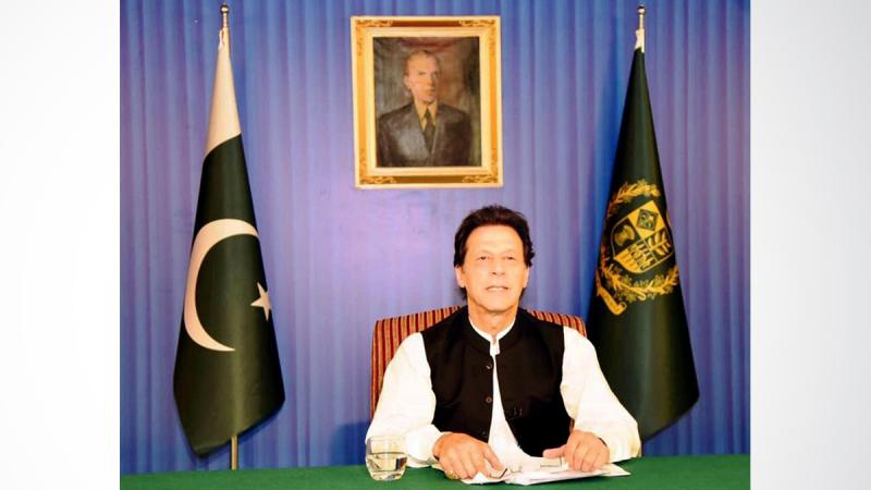 Pakistan`s Prime Minister Imran Khan, speaks to the nation in his first televised address in Islamabad, Pakistan August 19, 2018. Press Information Department (PID)/Handout via REUTERS