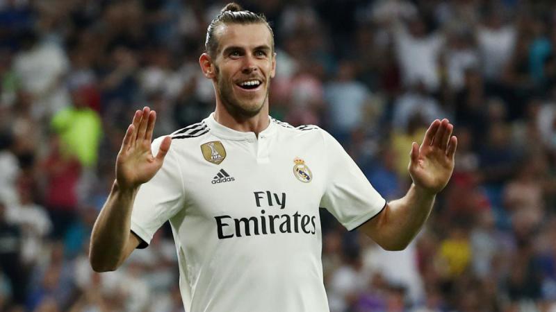 Real Madrid`s Gareth Bale celebrates scoring their second goal at Santiago Bernabeu, Madrid, Spain on August 19, 2018. REUTERS