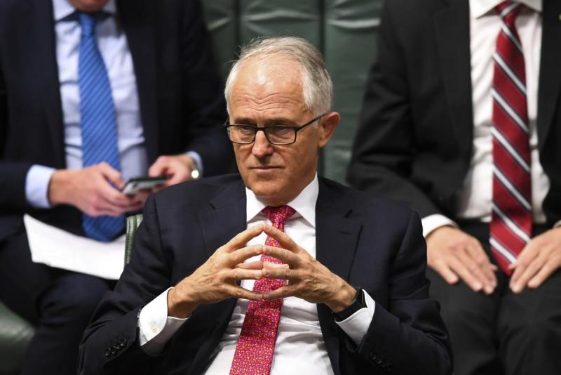 Australian Prime Minister Malcolm Turnbull reacts during House of Representatives Question Time at Parliament House in Canberra, Australia, August 21, 2018. Picture taken August 21, 2018. REUTERS
