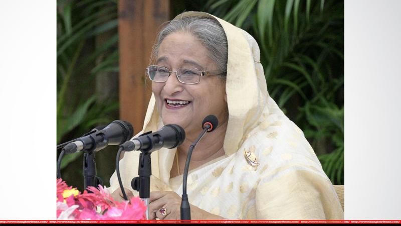 Prime Minister Sheikh Hasina speaks at a video conference at Ganabhaban on Monday (Sept 10) to inaugurate of the supply of 500 megawatts of electricity to Bangladesh from India.