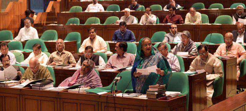 Prime Minister Sheikh Hasina addressing the Parliament on Wednesday (Sept 12). PID/Handout photo