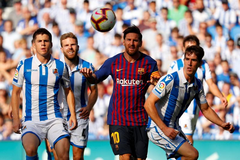 Barcelona`s Lionel Messi in action playing against Real Sociedad at Anoeta Stadium, San Sebastian, Spain on Sept 15, 2018. REUTERS