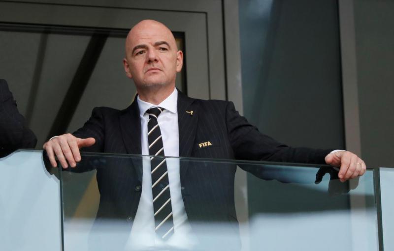 FIFA president Gianni Infantino in the stand before the match. Soccer Football - World Cup - Group G - Belgium vs Tunisia - Spartak Stadium, Moscow, Russia - June 23, 2018 REUTERS/FILE PHOTO