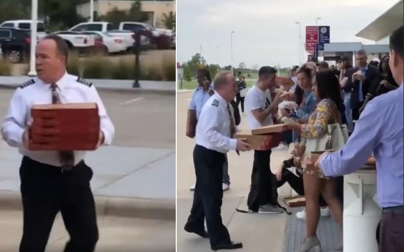Plane's captain serves pizzas after all passengers trapped overnight 