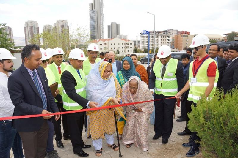 Two senior citizens of Bangladesh community in Turkey inaugurated the construction work on Tuesday.