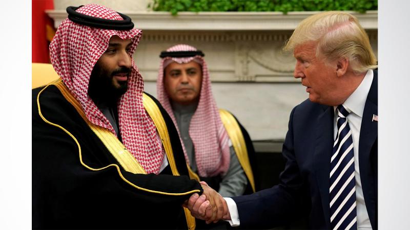 US President Donald Trump shakes hands with Saudi Arabia`s Crown Prince Mohammed bin Salman in the Oval Office at the White House in Washington, US on Mar 20, 2018. REUTERS/FILE PHOTO