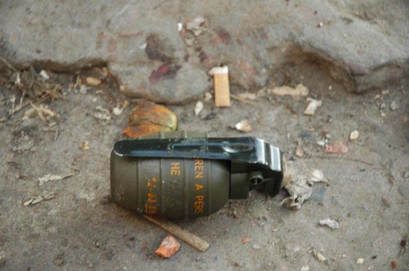 This file photo shows an unexploded grenade on Bangabandhu Avenue after the attack on an Awami League rally in Dhaka on August 21, 2004.