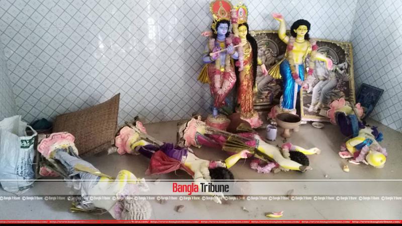 Hindu idols vandalized in Gazipur`s Sreepur Upazila on Monday night.