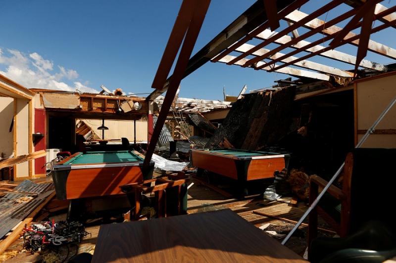 A pool hall damaged by Hurricane Michael is pictured in Callaway, Florida, US on Oct 11, 2018. REUTERS