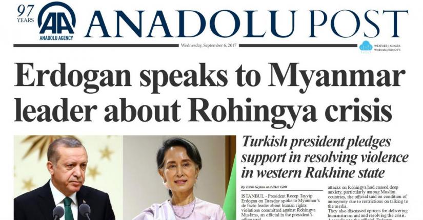 Erdogan calls Suu Kyi