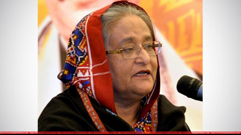 This undated file photo shows Prime Minister Sheikh Hasina is giving her speech in Italy.