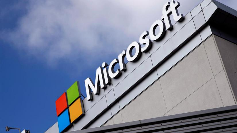 Microsoft logo is seen in California, US. REUTERS