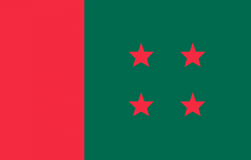 Photo shows party flag of Awami League
