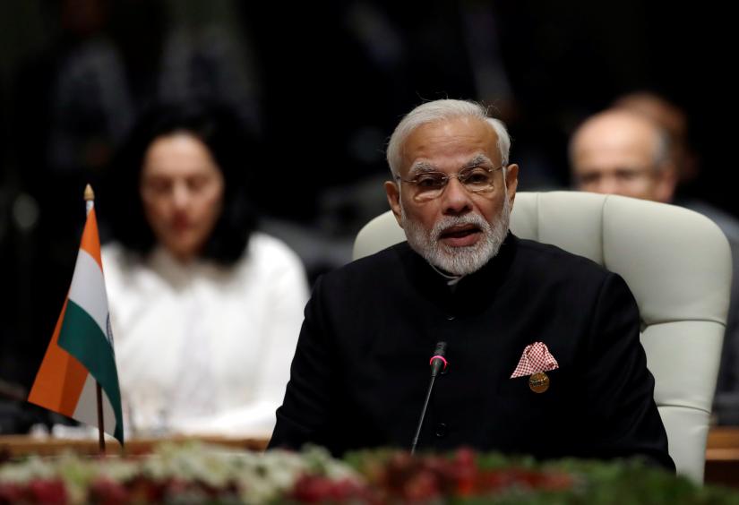 Indian Prime Minister Narendra Modi speaks during the BRICS Summit in Johannesburg, South Africa, July 26, 2018. REUTERS