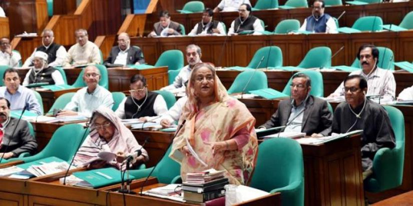 Leader of the House and Prime Minister Sheikh Hasina during Wednesday`s question-and-answer session. FOCUS BANGLA